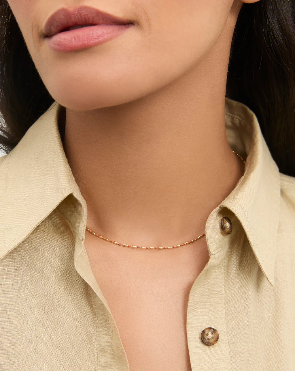 Enamel Bead Chain Necklace