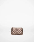 Espresso Metallic Leather Small Luna Cosmetic