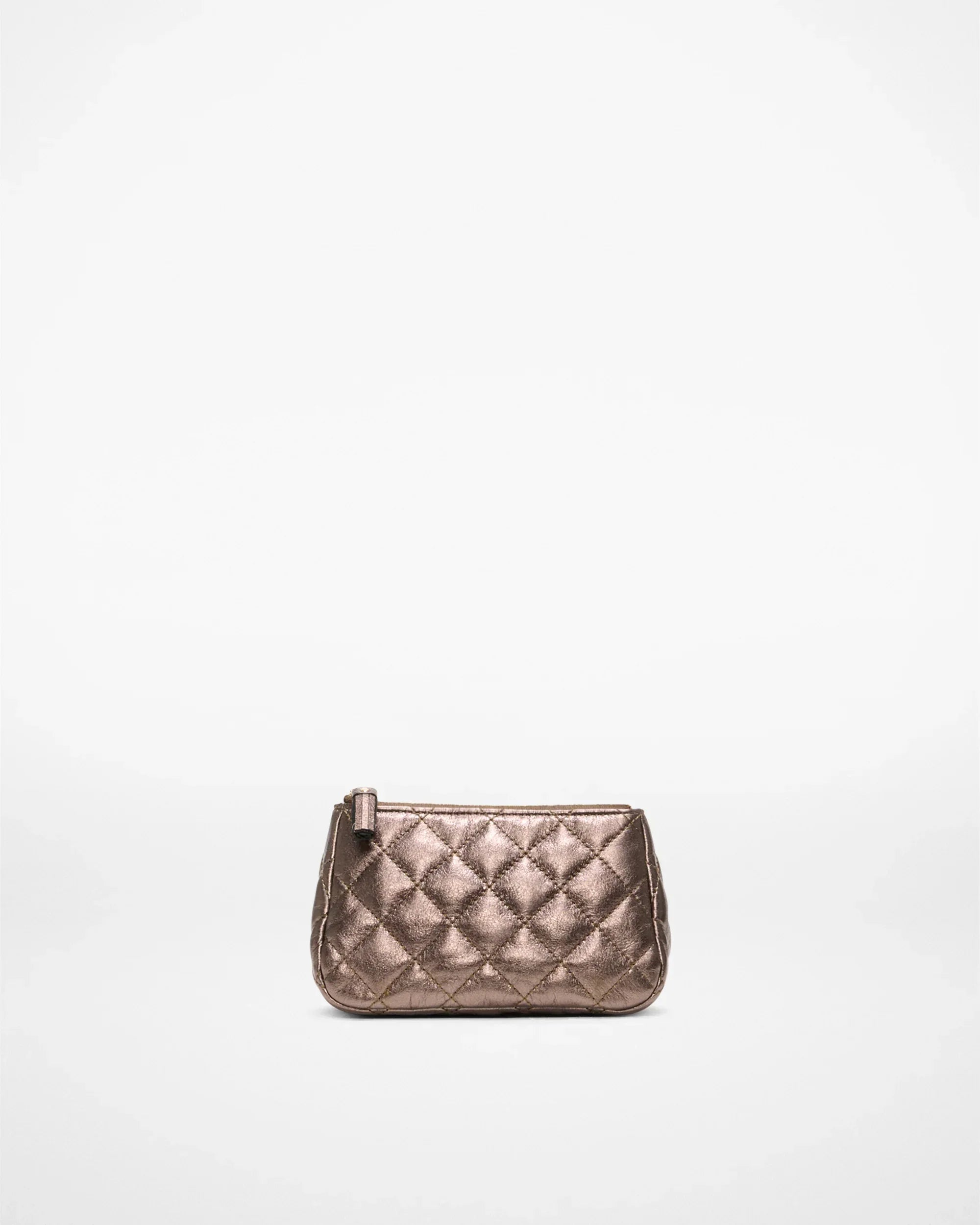 Espresso Metallic Leather Small Luna Cosmetic