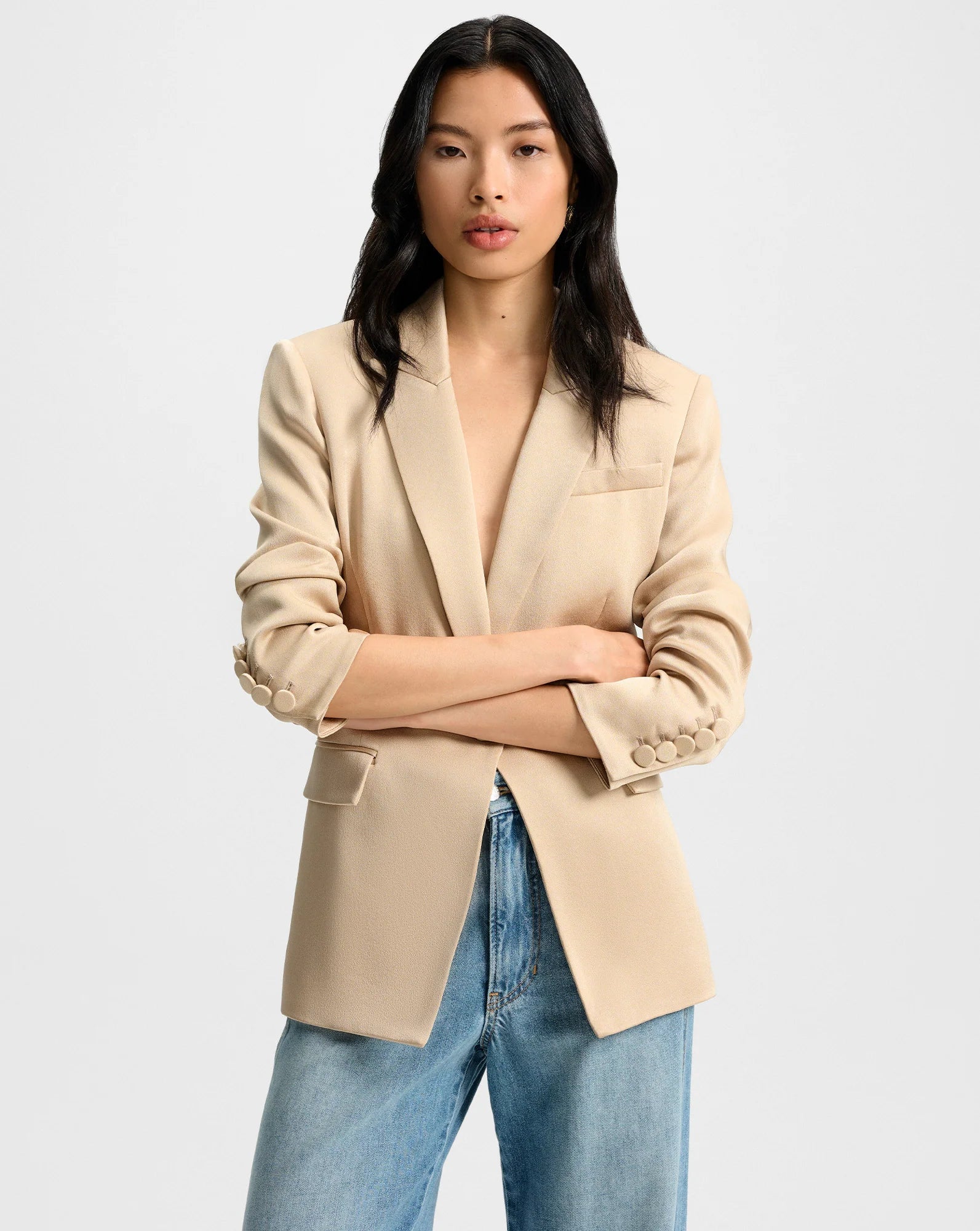 Long and Lean Satin Dickey Jacket