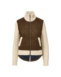 Patra Knit-Sleeve Quilted Jacket