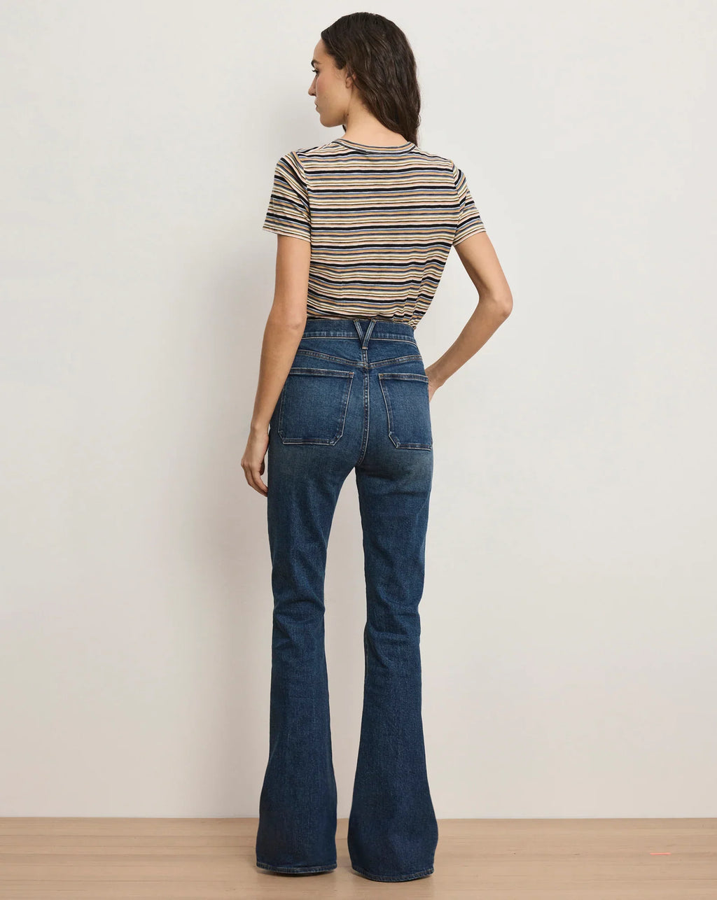 Beverly Patch-Pocket Skinny-Flare Jean