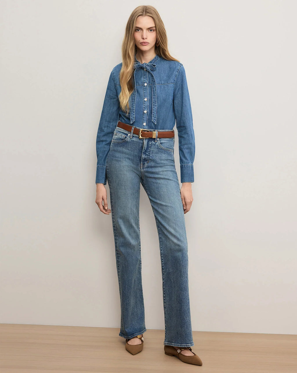 Gabby Denim Button-Down Shirt