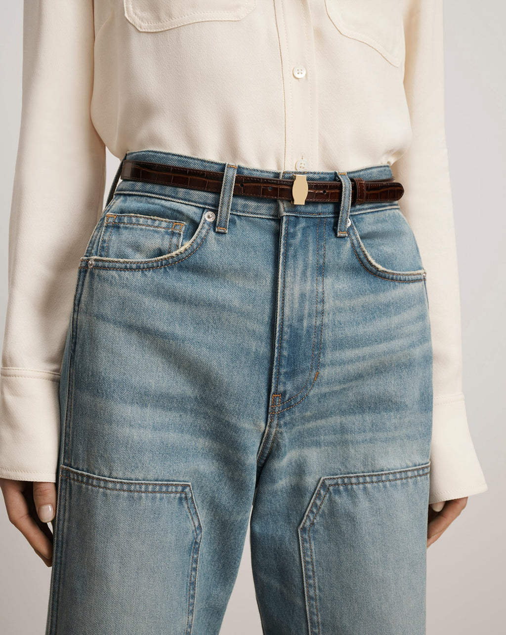 Dash Croc-Embossed Belt