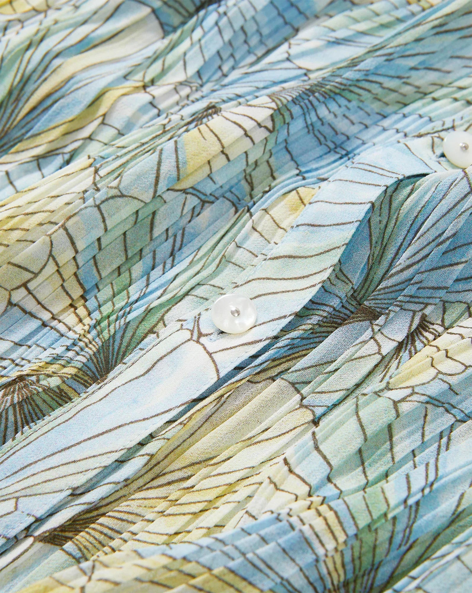 Fennel Pleated Button-Down