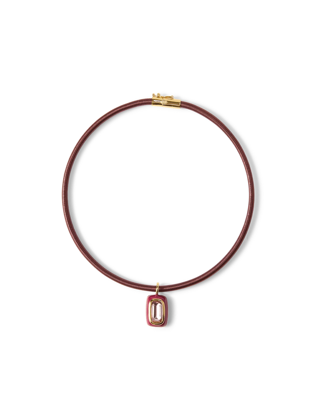 Burgundy Cord Pendant Necklace