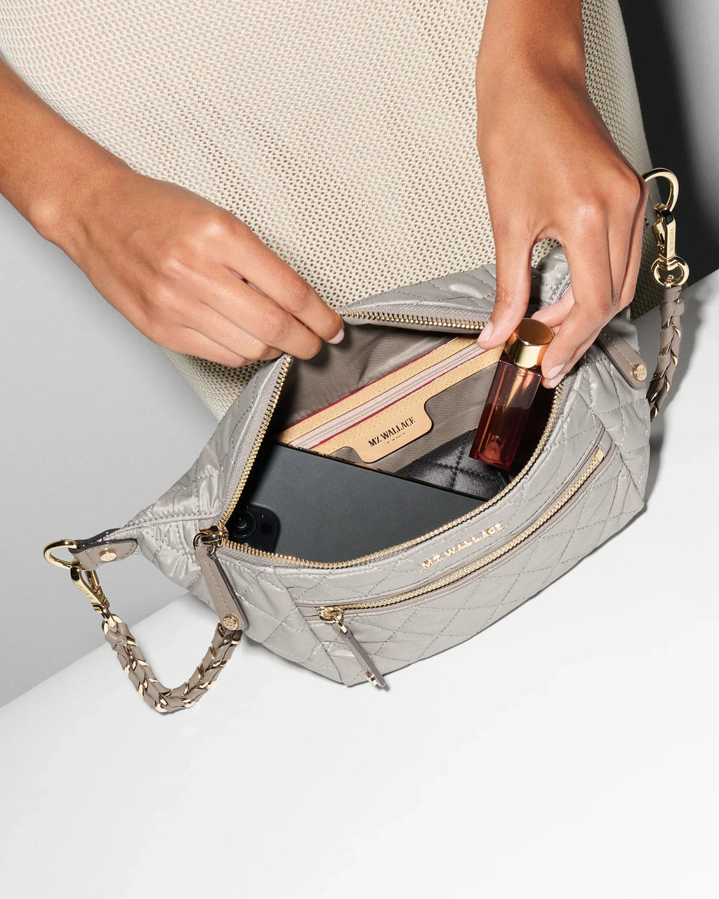Sable Pearl Metallic Small Crosby Crossbody Sling