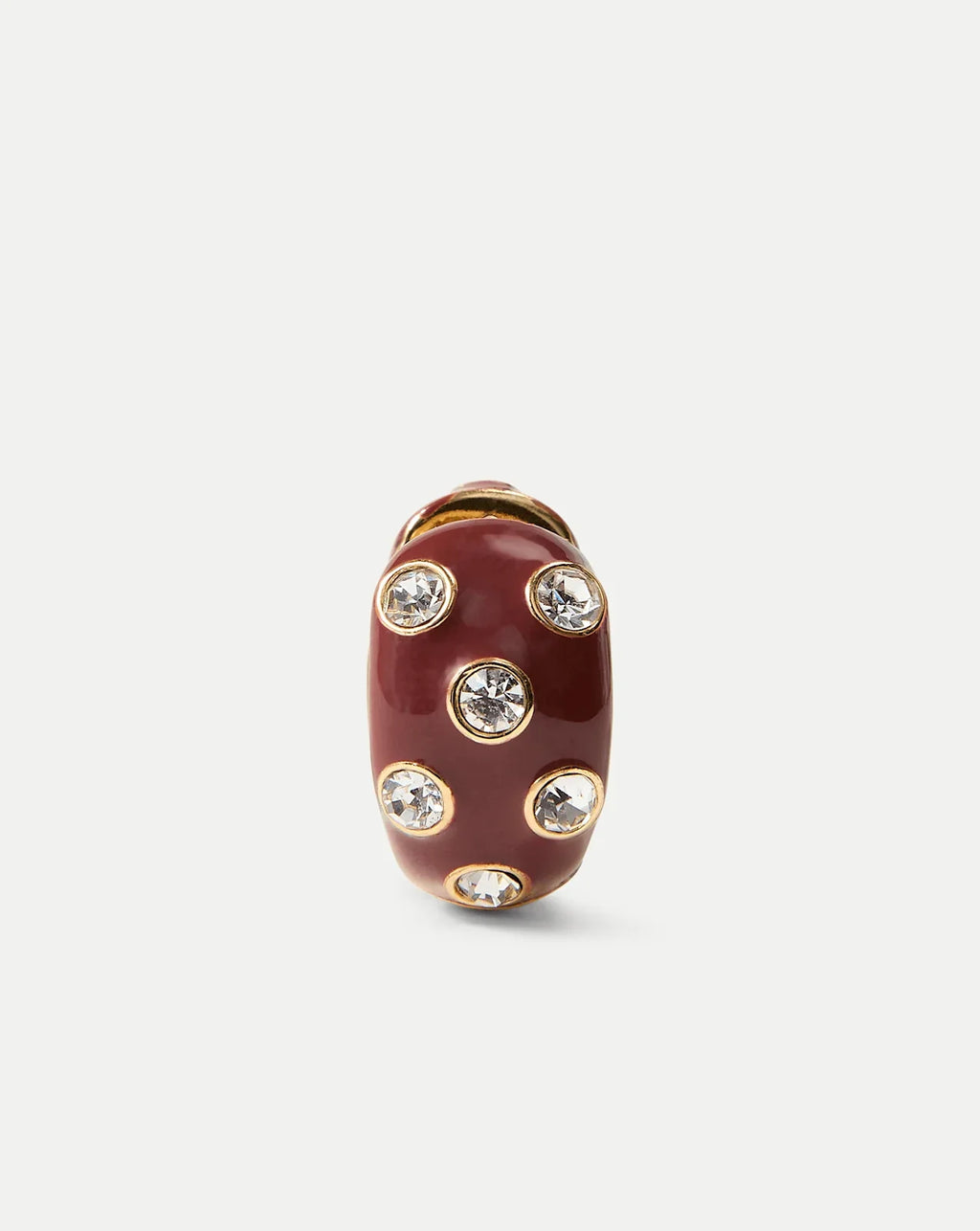 Crystal and Enamel Huggie Hoop