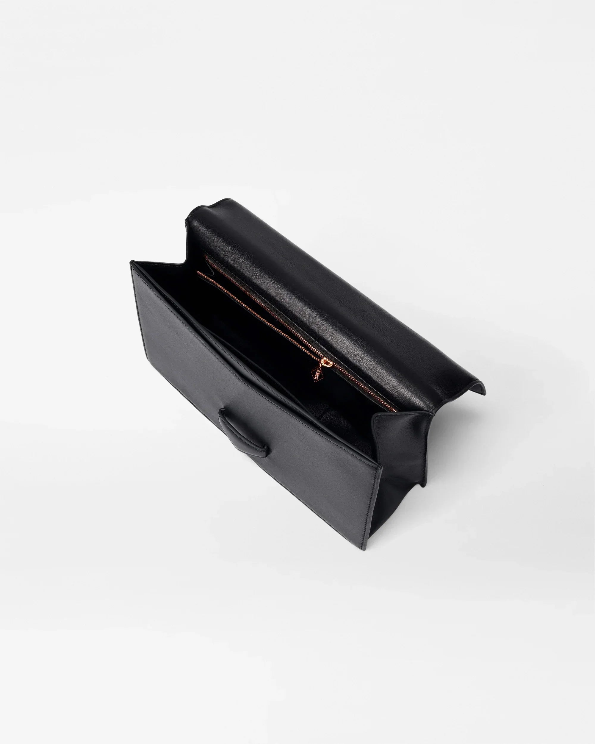 Dezso Black Leather Finn Clutch