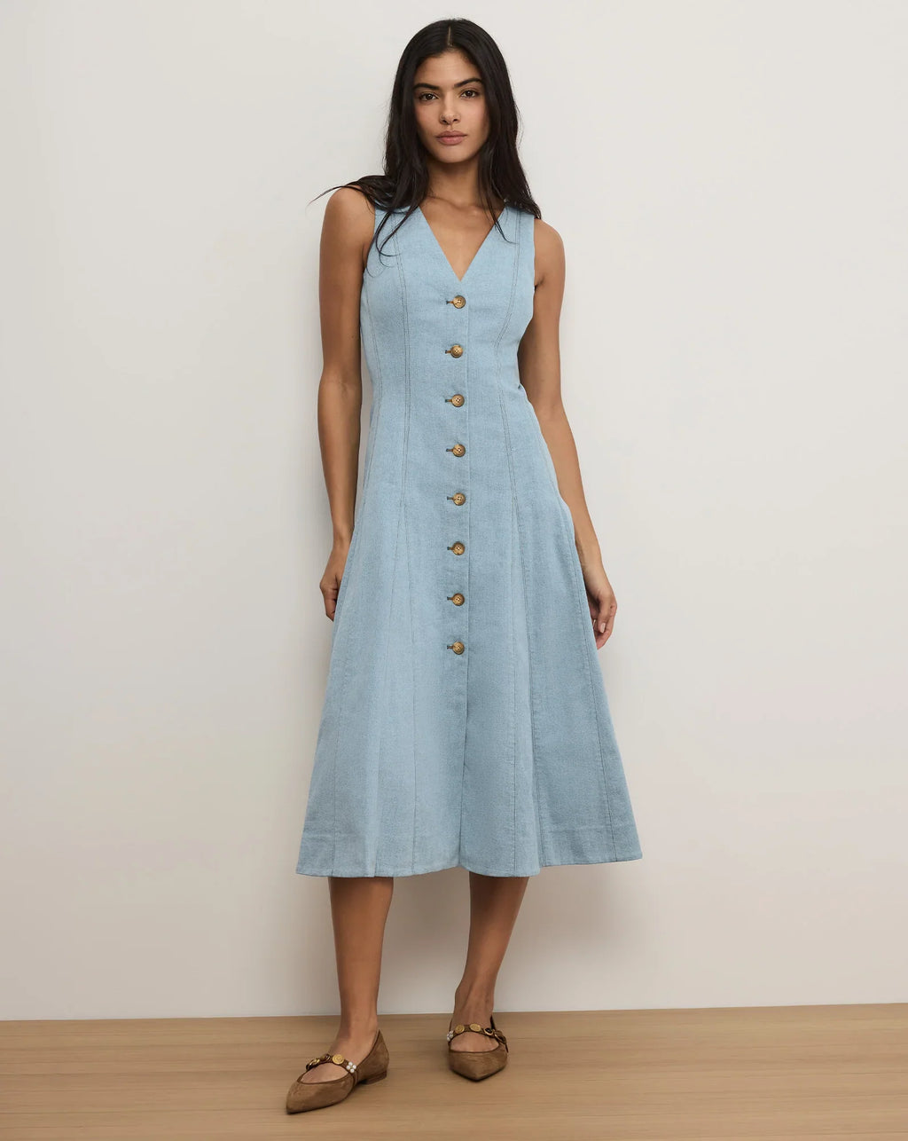 Lou Pleated Midi Dress