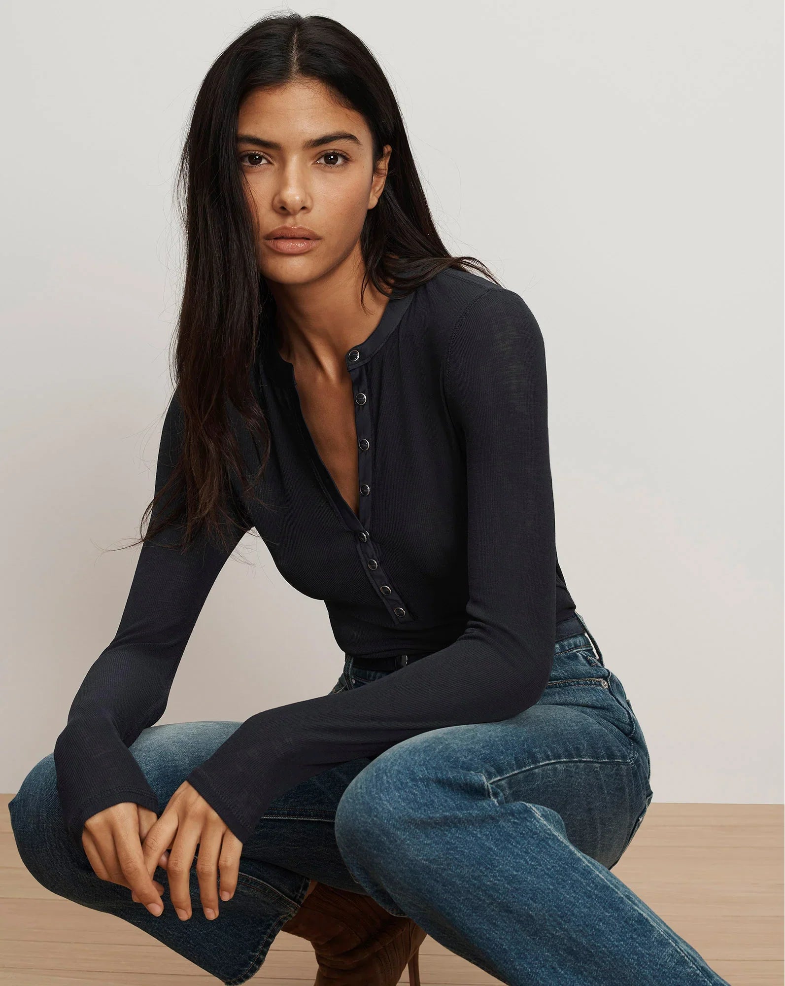 Drexler Ribbed Henley Top