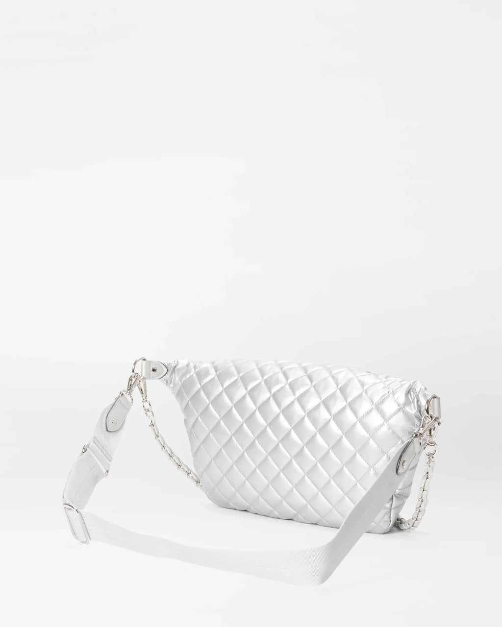 Matte Silver Crosby Crossbody Sling Bag