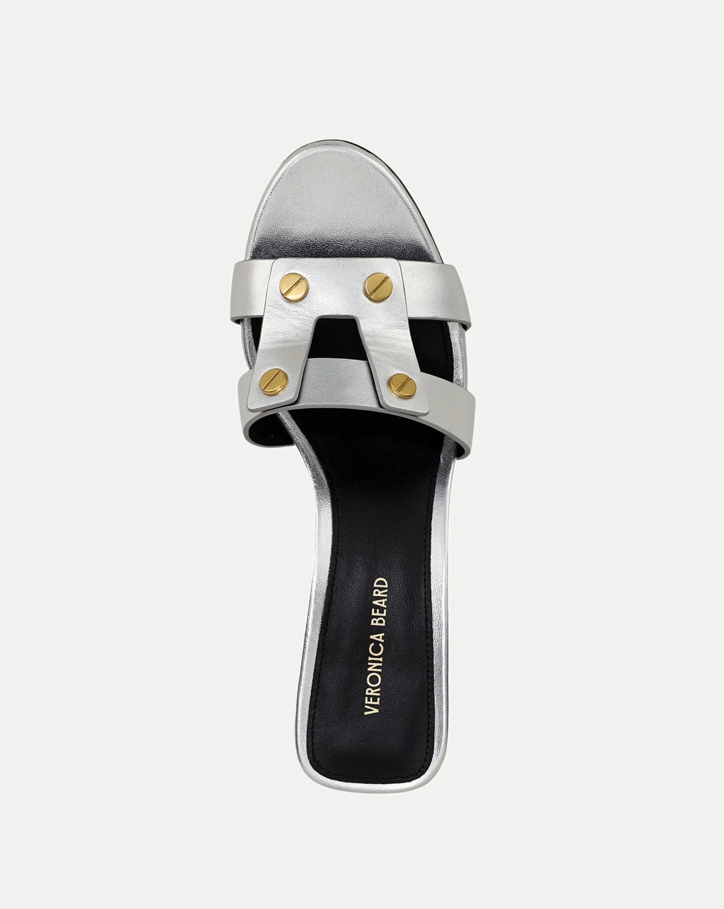 Via Silver Mid-Heel Sandal