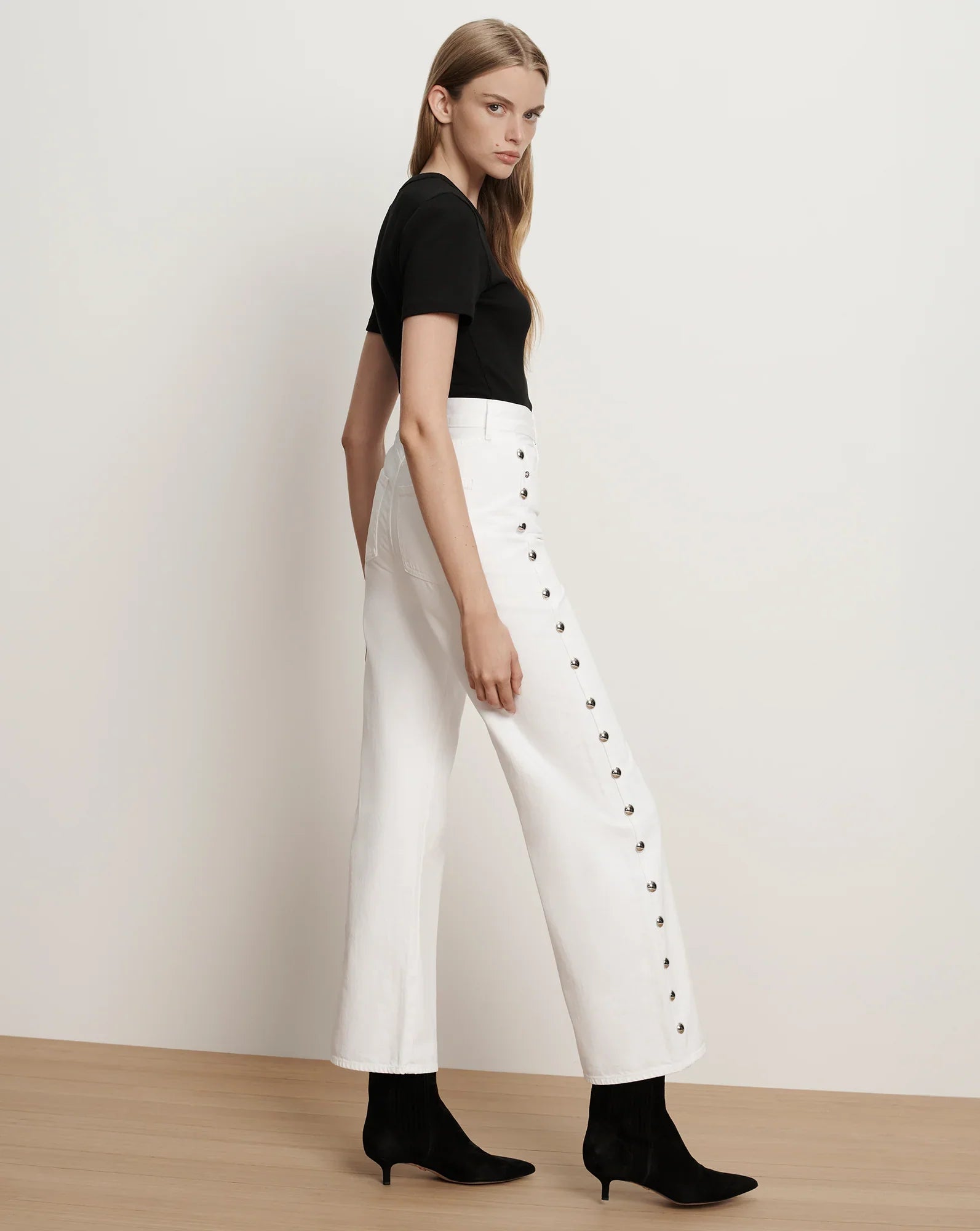 Taylor Studded Wide-Leg Jean