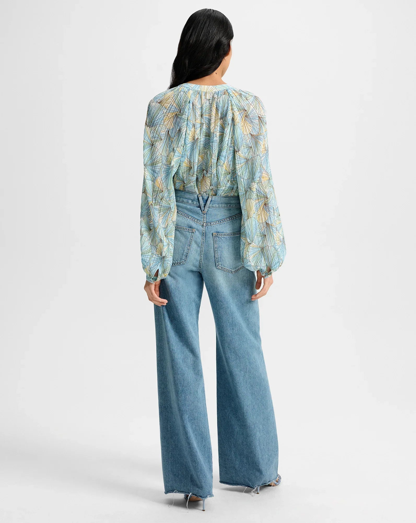 Fennel Pleated Button-Down