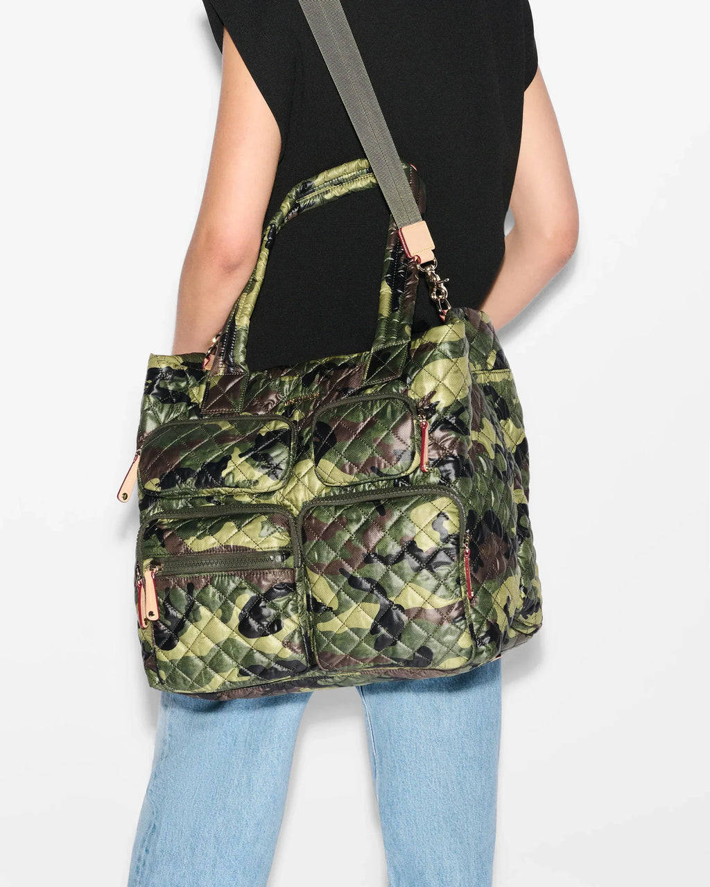 Green Camo Large Metro Travel Tote