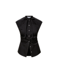 Joon Tie-Neck Button-Down Blouse