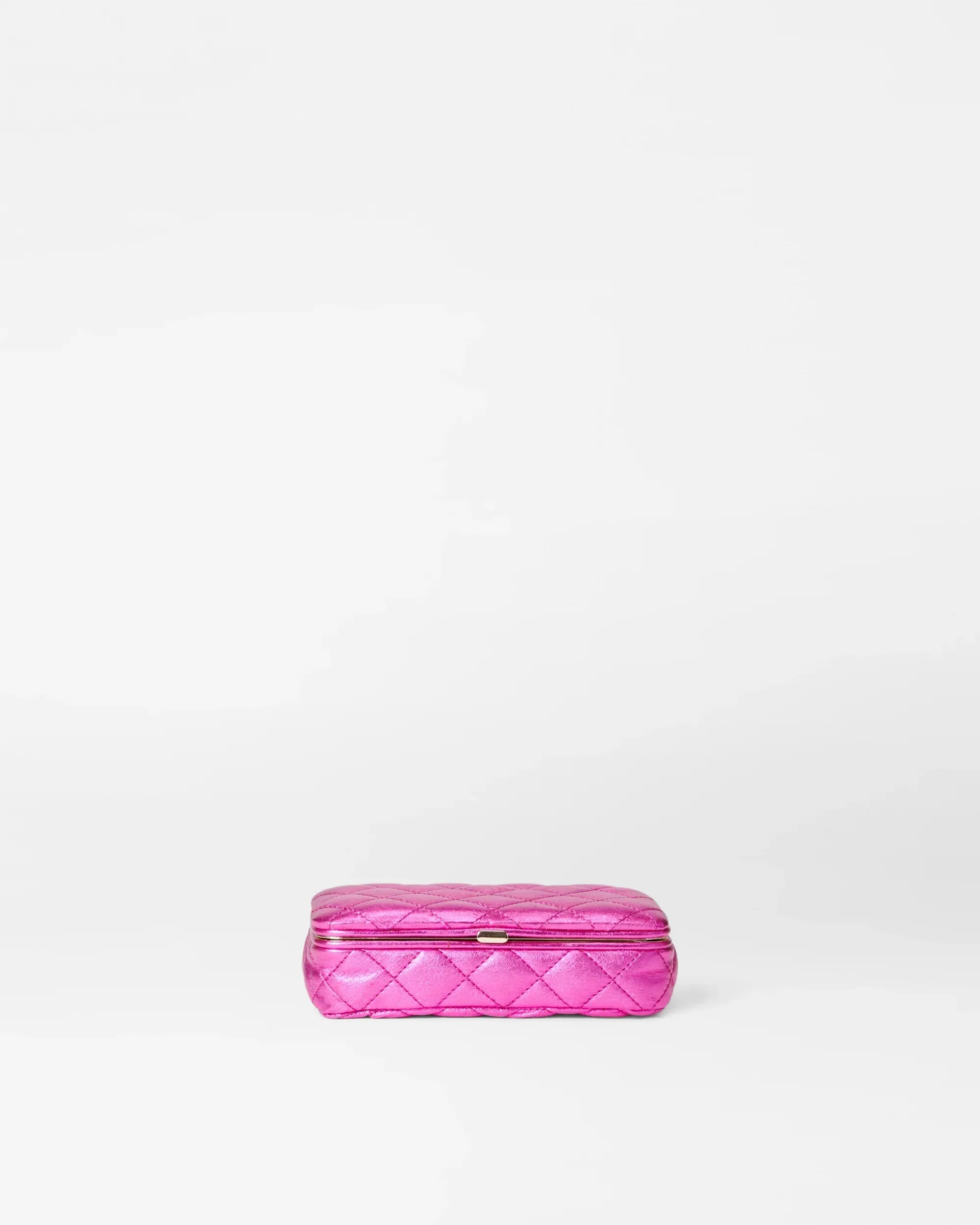 Hot Pink Metallic Leather Medium Retro Frame Case