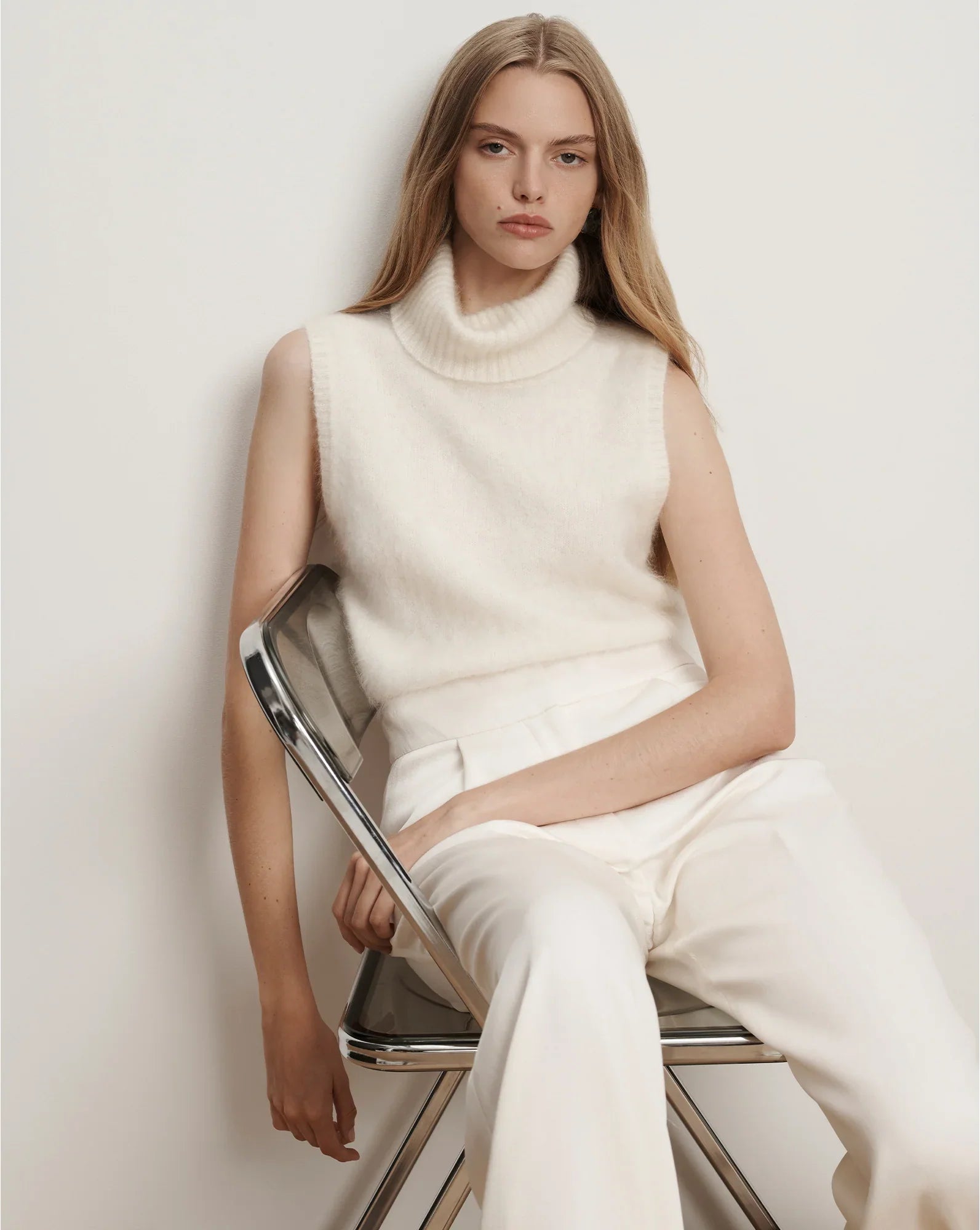 Mazzy Brushed Cashmere Sleeveless Sweater