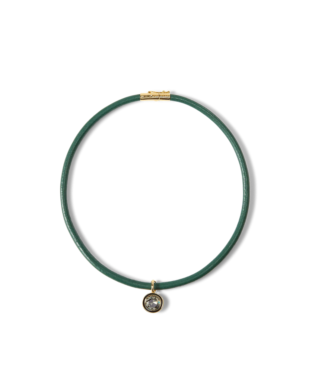 Green Leather Pendant Necklace