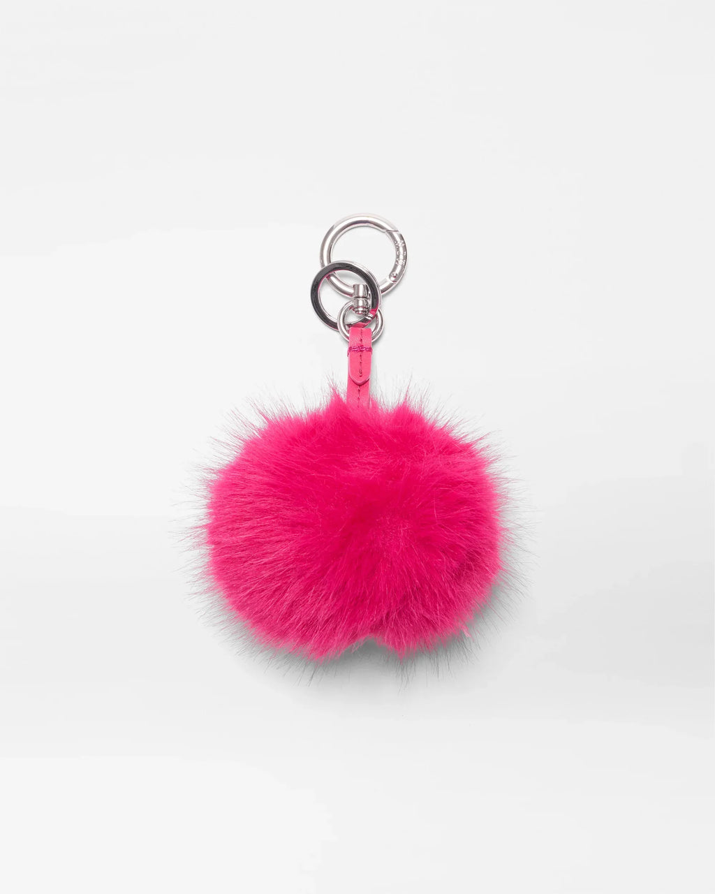 Fuchsia Pom Pom Key Charm