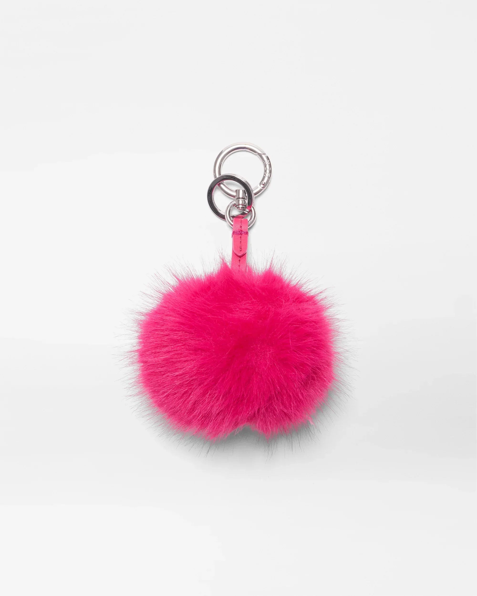 Fuchsia Pom Pom Key Charm