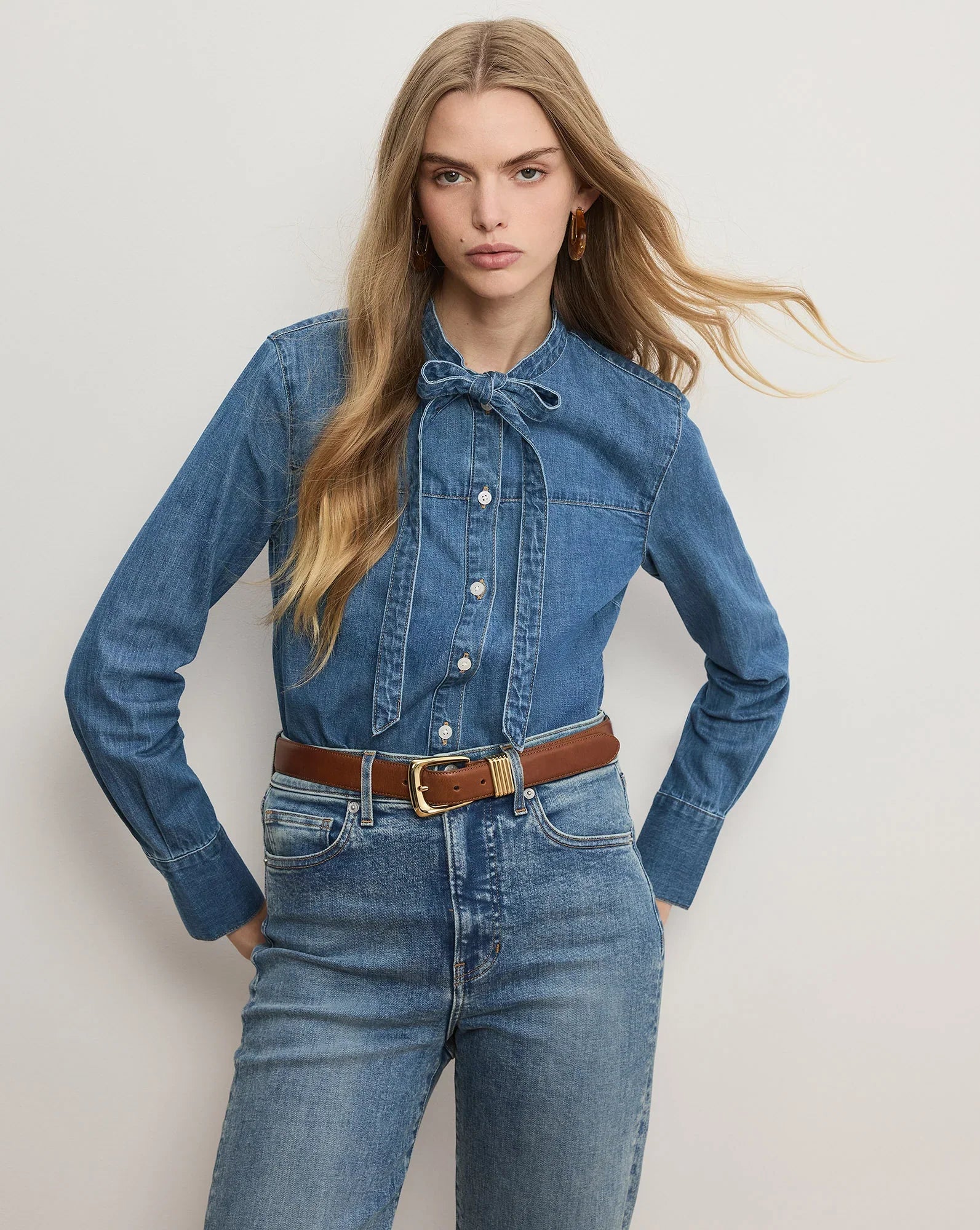 Gabby Denim Button-Down Shirt