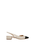 Cecile Raffia Cap-Toe Slingback