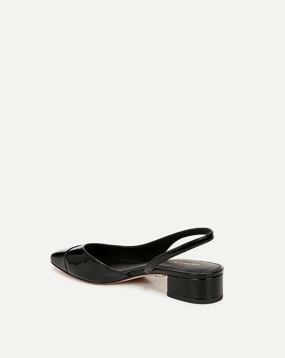 Cecile Leather Cap-Toe Slingback