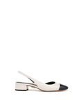 Cecile Leather Cap-Toe Slingback