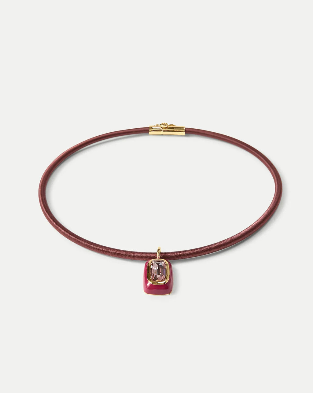 Burgundy Cord Pendant Necklace