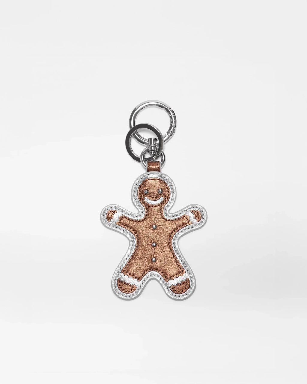 Brown Leather Gingerbread Man Key Charm