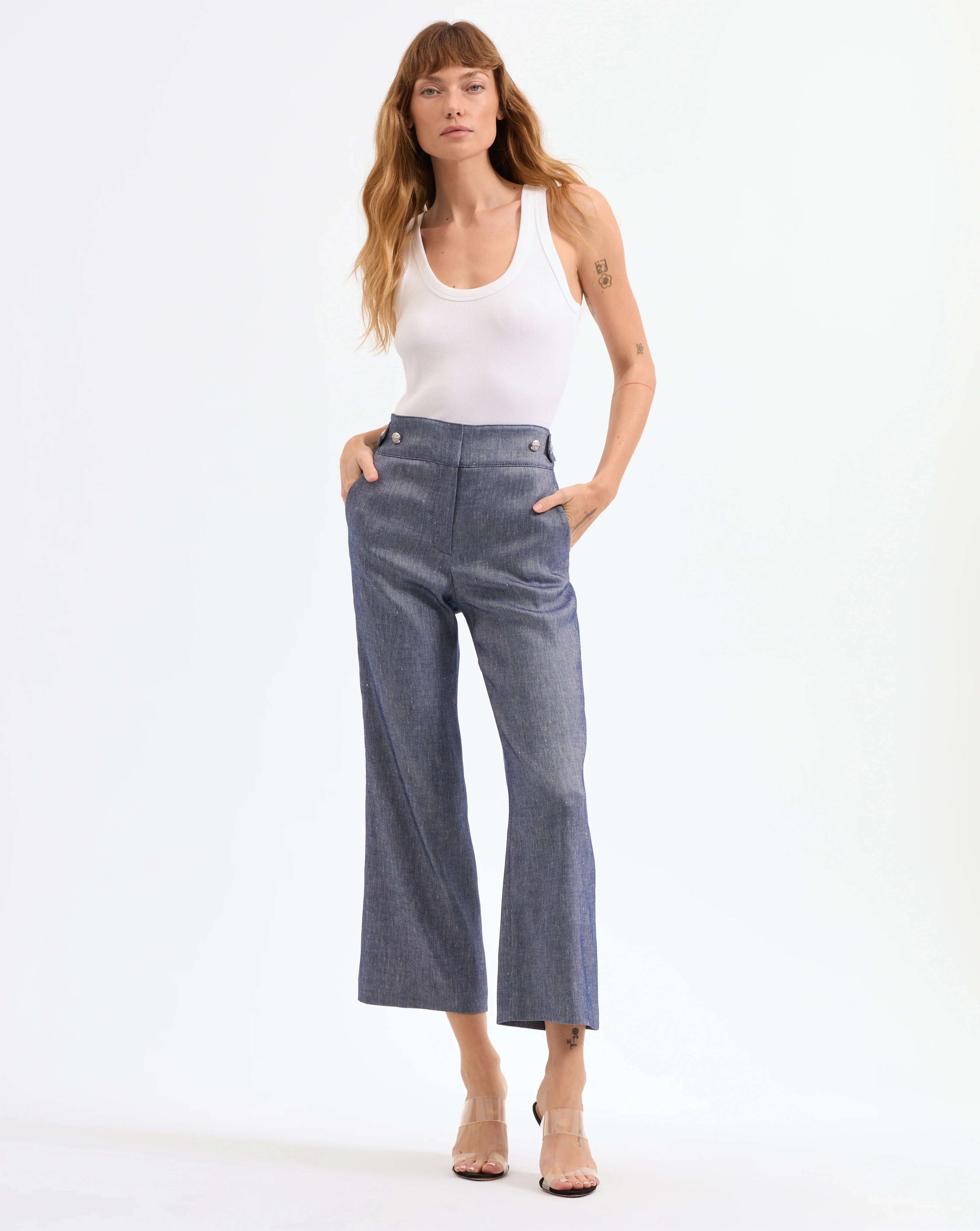 Aubrie Cropped Wide-Leg Pant