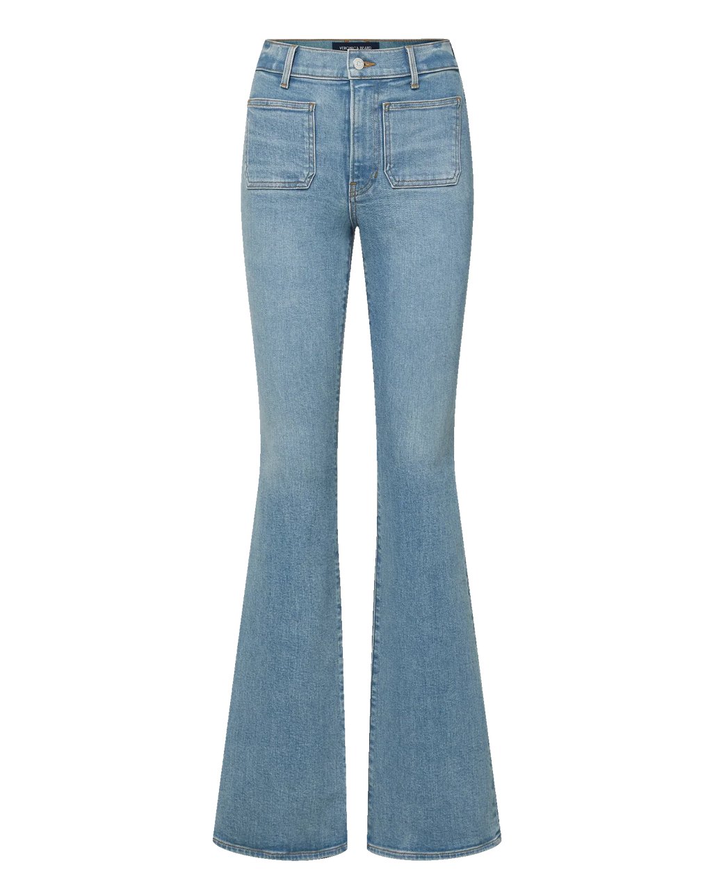 Beverly Patch-Pocket Skinny-Flare Jean