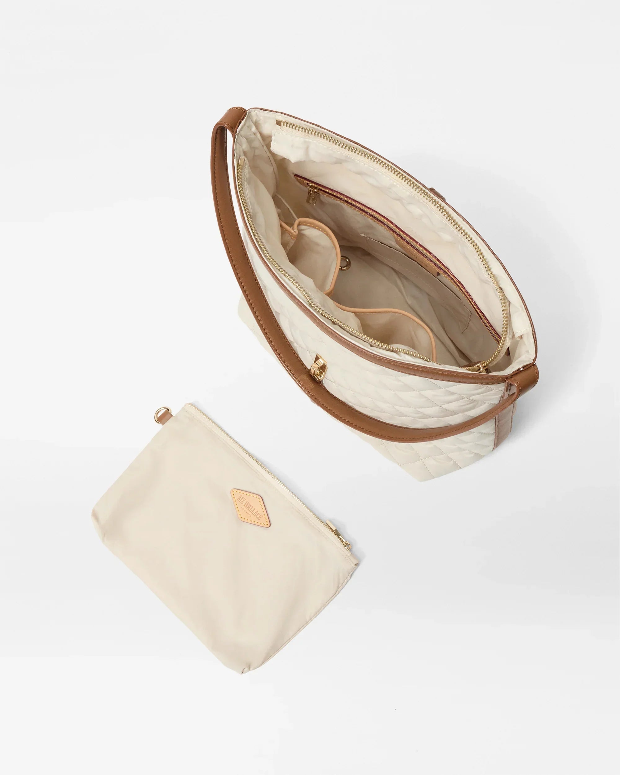 Sandshell with Brown Small Astor Hobo