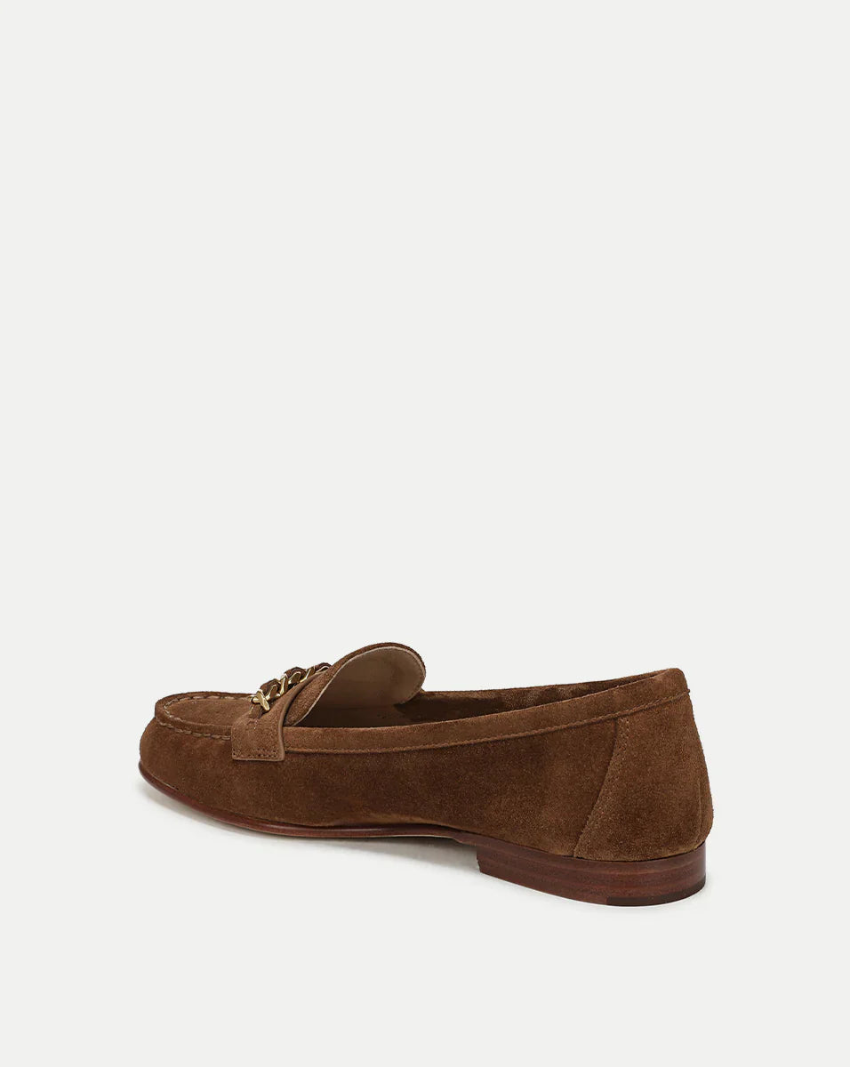 Penny Suede Chain-Link Loafer