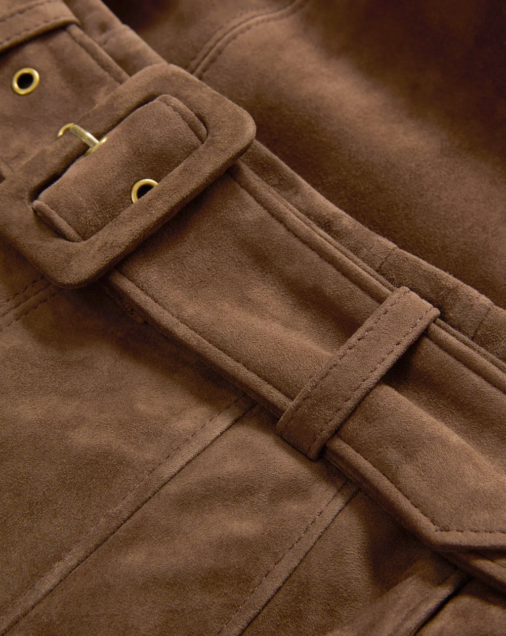 Alexie Suede Midi Skirt