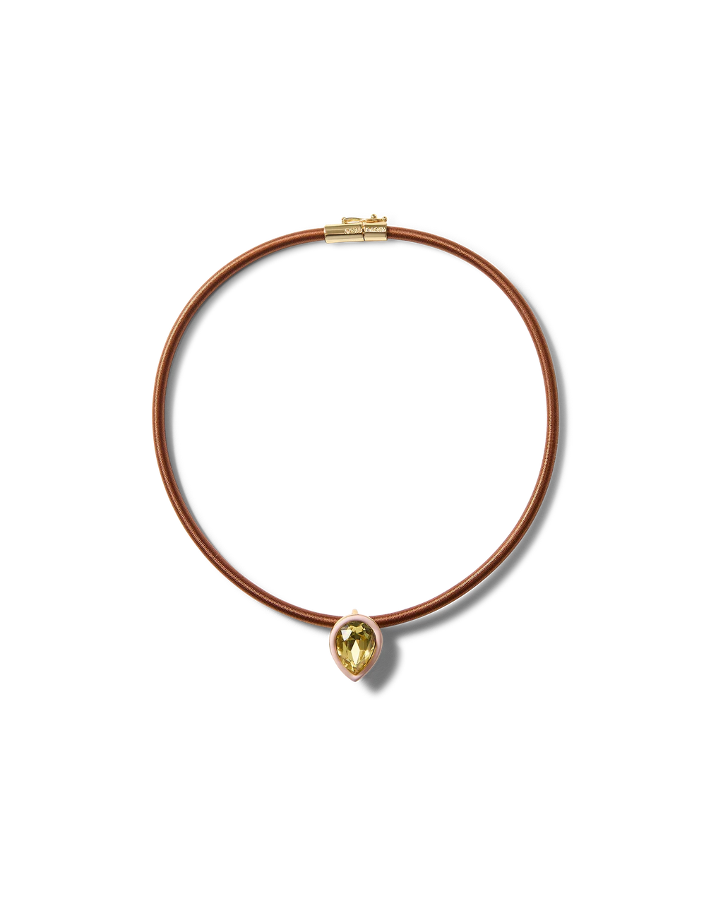 Brown Cord Pendant Necklace