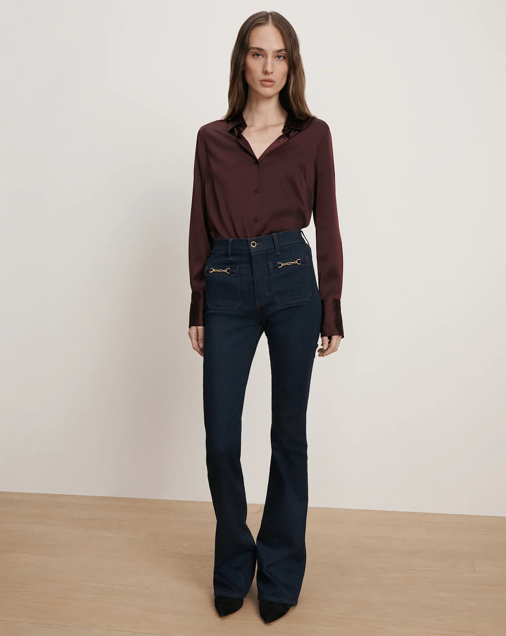 Monique Silk Button-Down Shirt