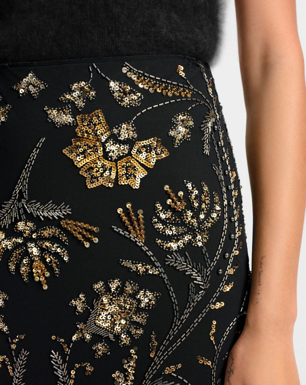 Medina Floral-Embellished Maxi Skirt
