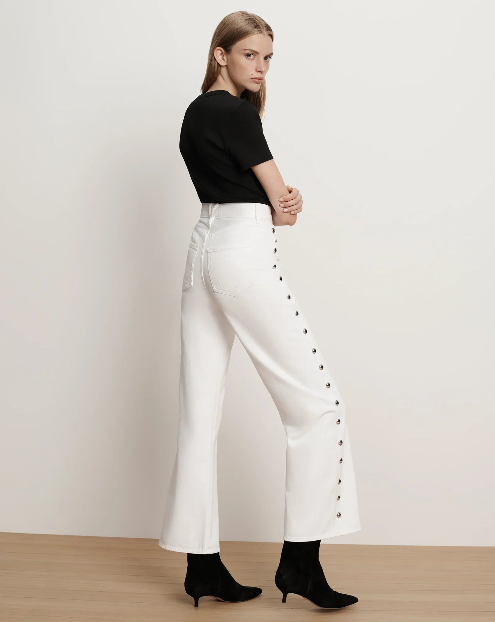 Taylor Studded Wide-Leg Jean