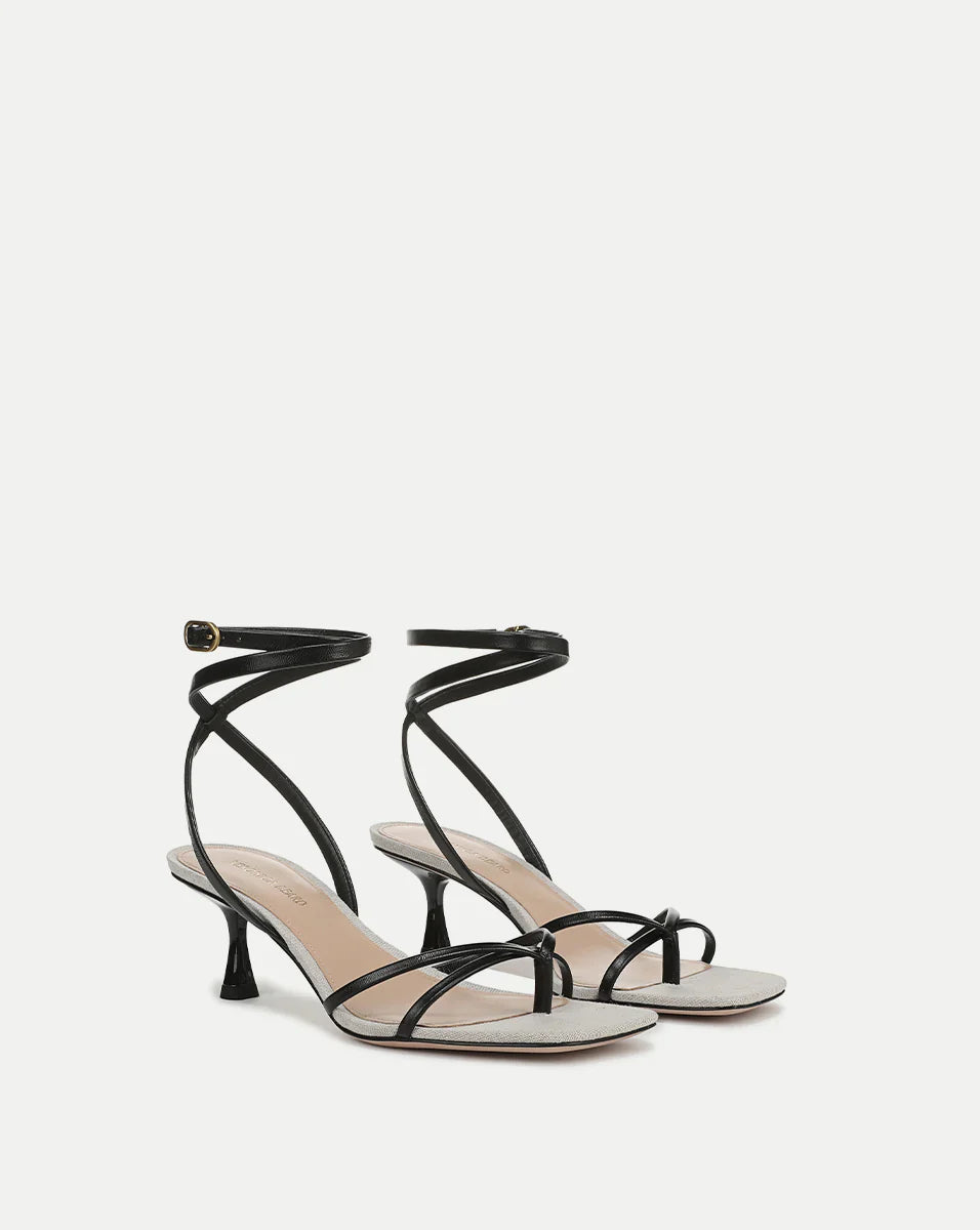 Caterina Leather Ankle-Wrap Sandal