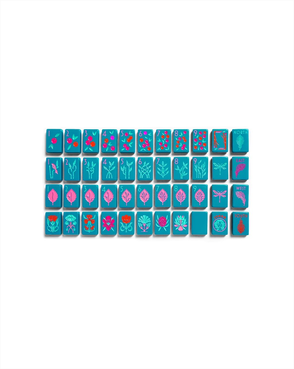 Botanical Mahjong Tile Set