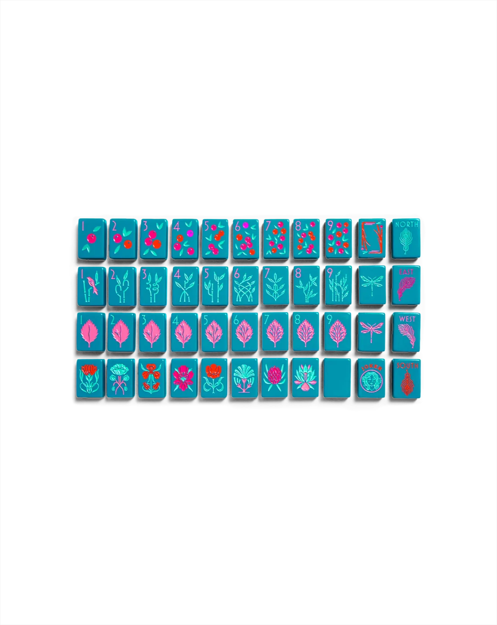 Botanical Mahjong Tile Set