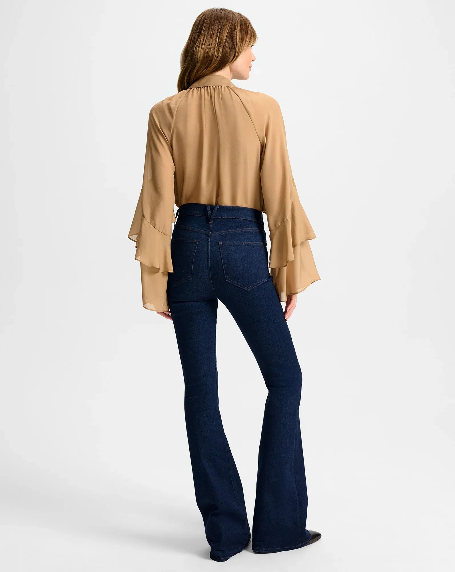 Beverly Chain-Pocket Skinny-Flare Jean