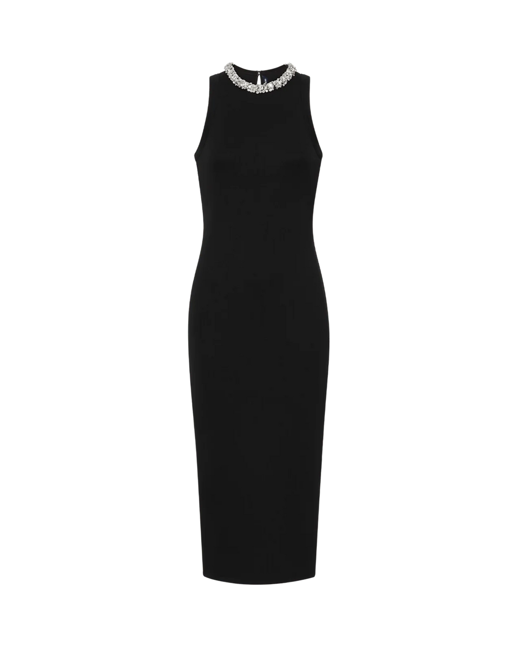 Jordyn Embellished-Collar Midi Dress