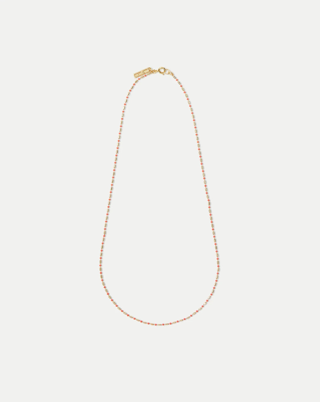 Long Enamel Bead Chain Necklace