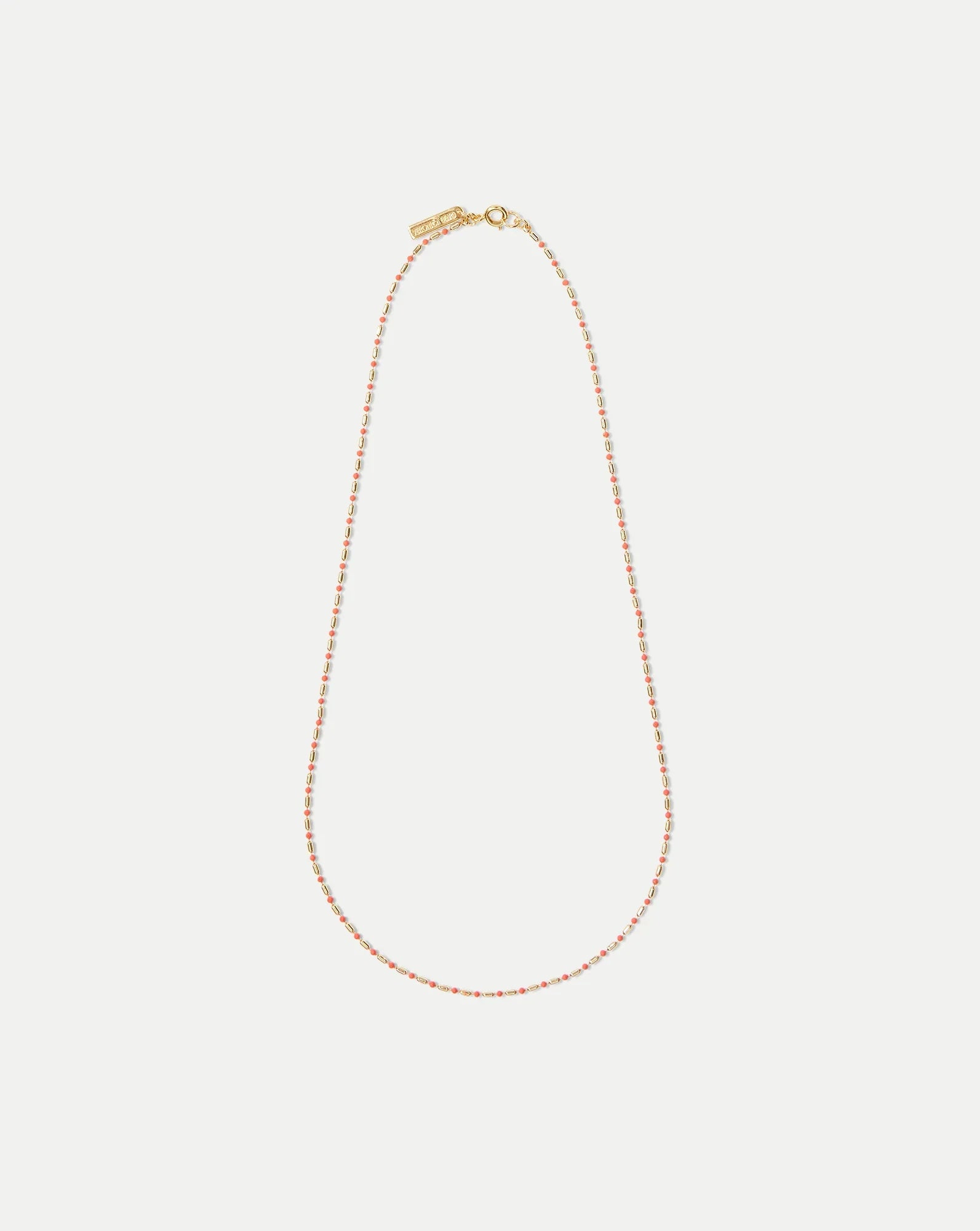 Long Enamel Bead Chain Necklace
