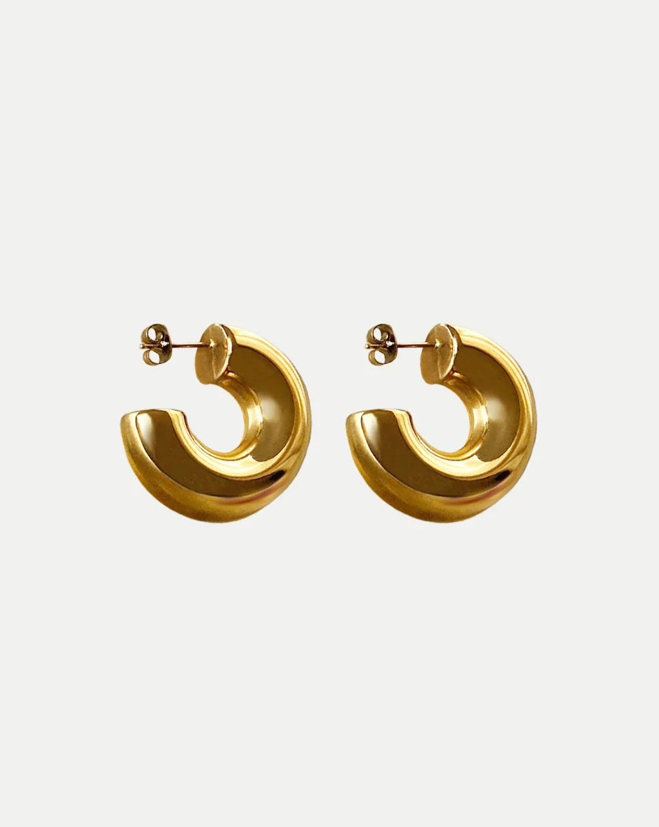 Gold Juliet Chubby Hoop Earrings