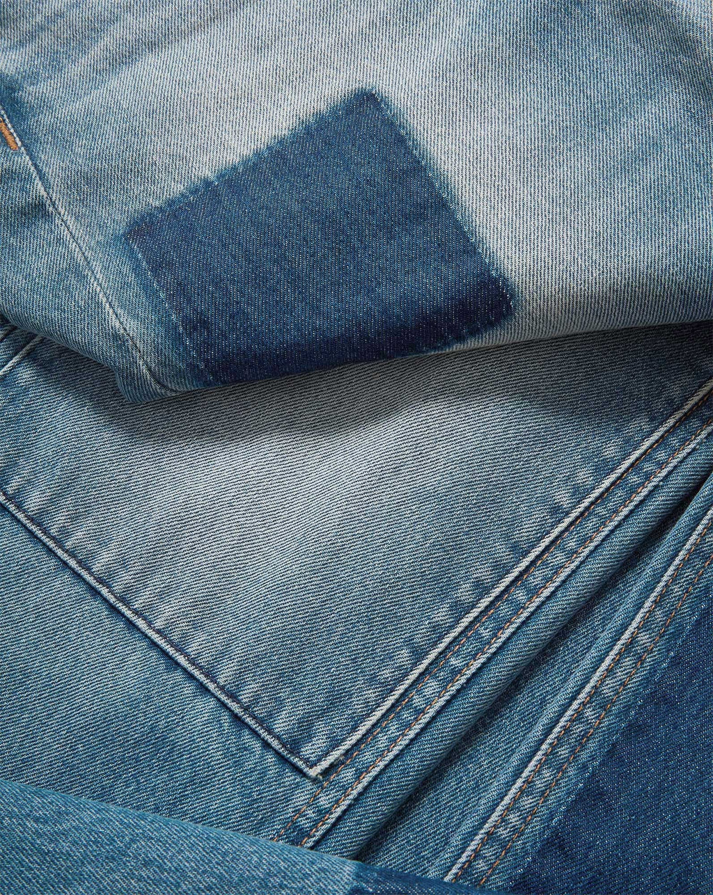 Dylan Patchwork Straight-Leg Jean